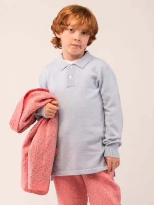 Kids Polo Sweater_Baby Blue