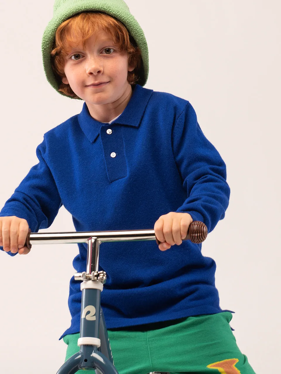 Kids Polo Sweater_Royal Blue