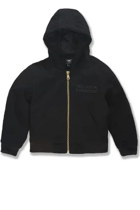 Kids See You In Paradise Hooded Work Jacket (Black)