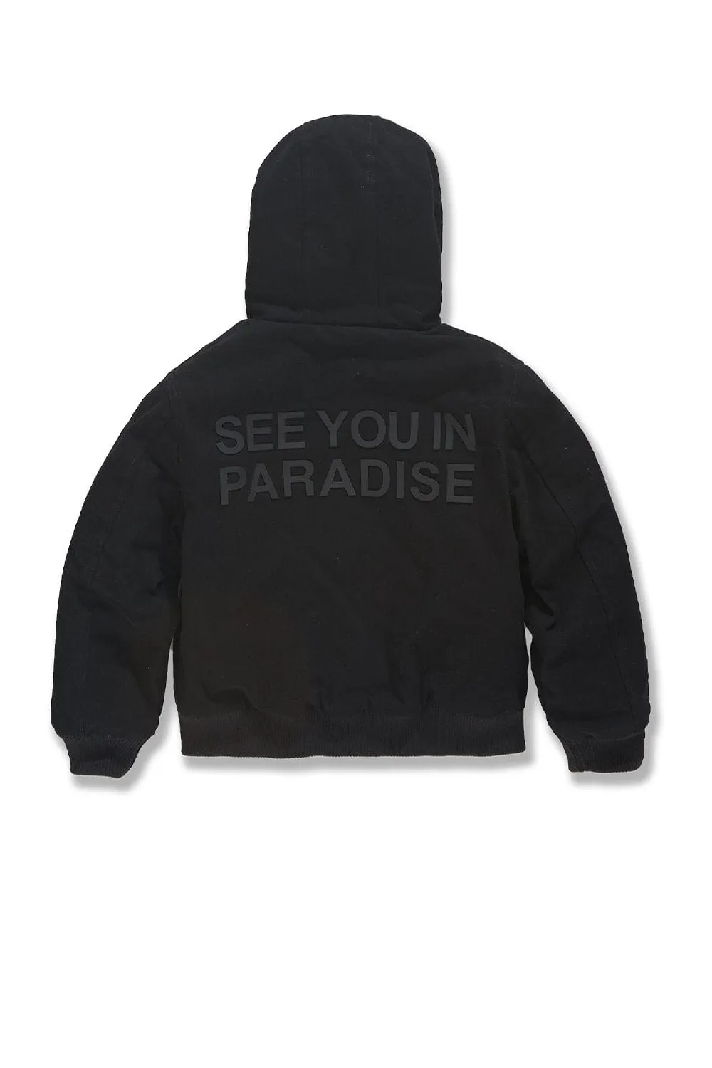 Kids See You In Paradise Hooded Work Jacket (Black)