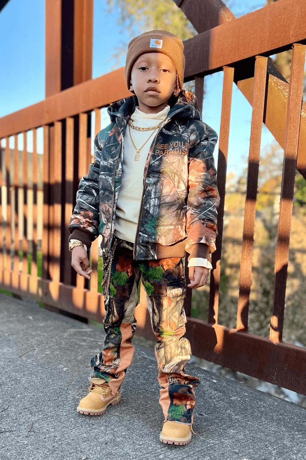 Kids See You In Paradise Hooded Work Jacket (Real Tree)