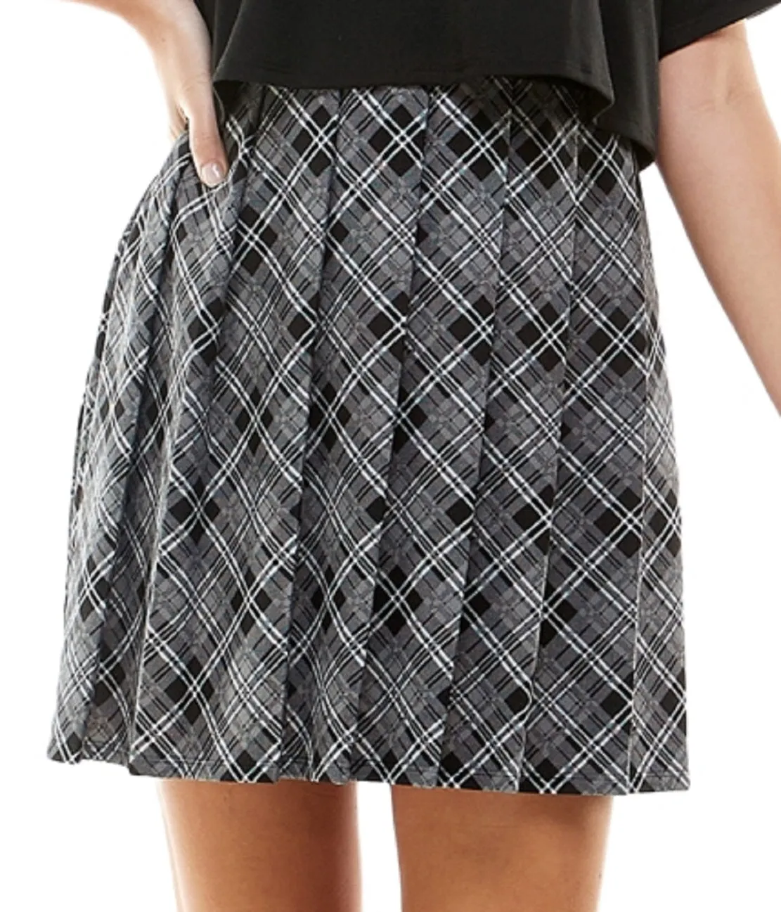 Kingston Gray Junior's Two Piece Printed Skirt Dress Gray Size X-Large