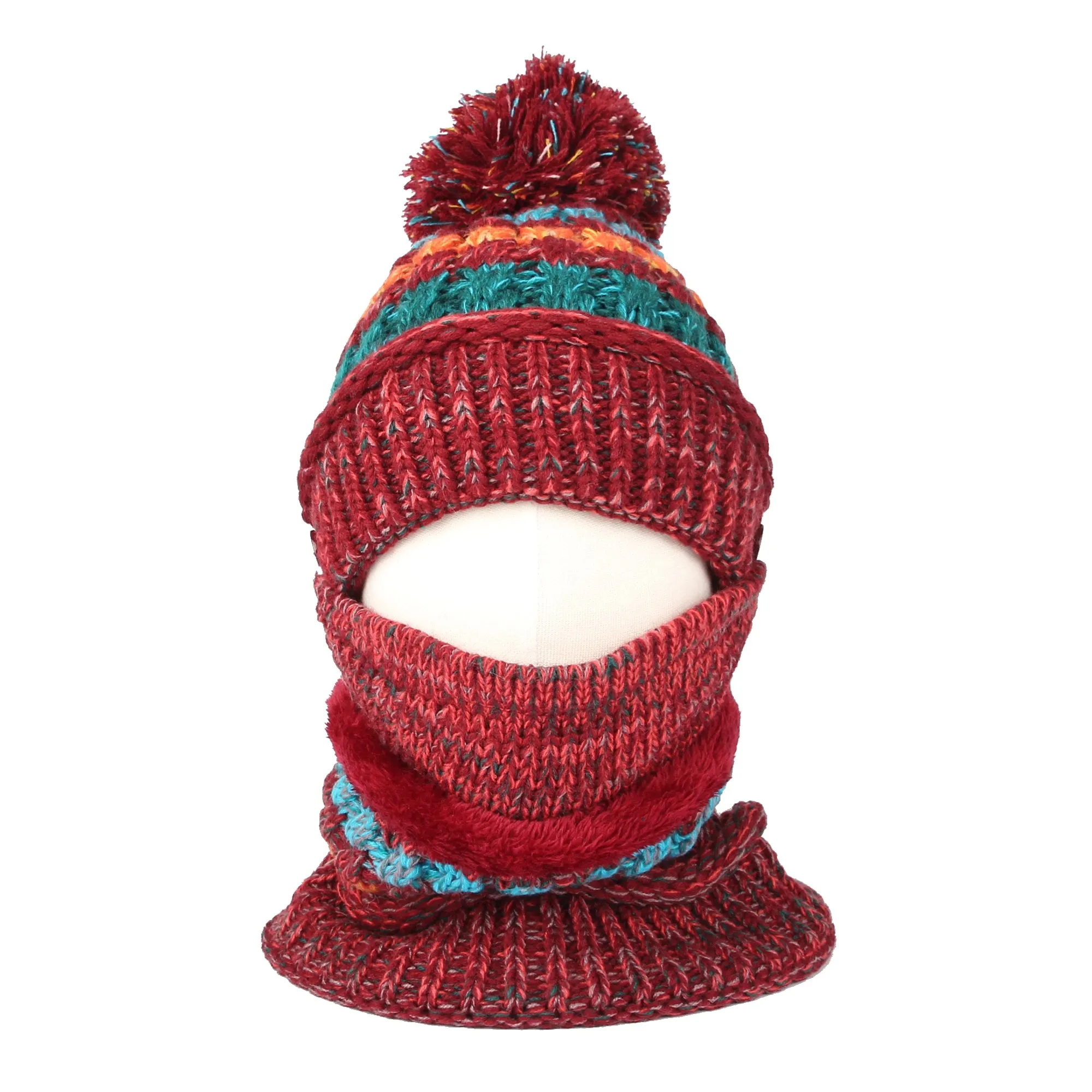 Knit Fairs Isle Nordic Bobble Pom Beanie Hat DZX0024