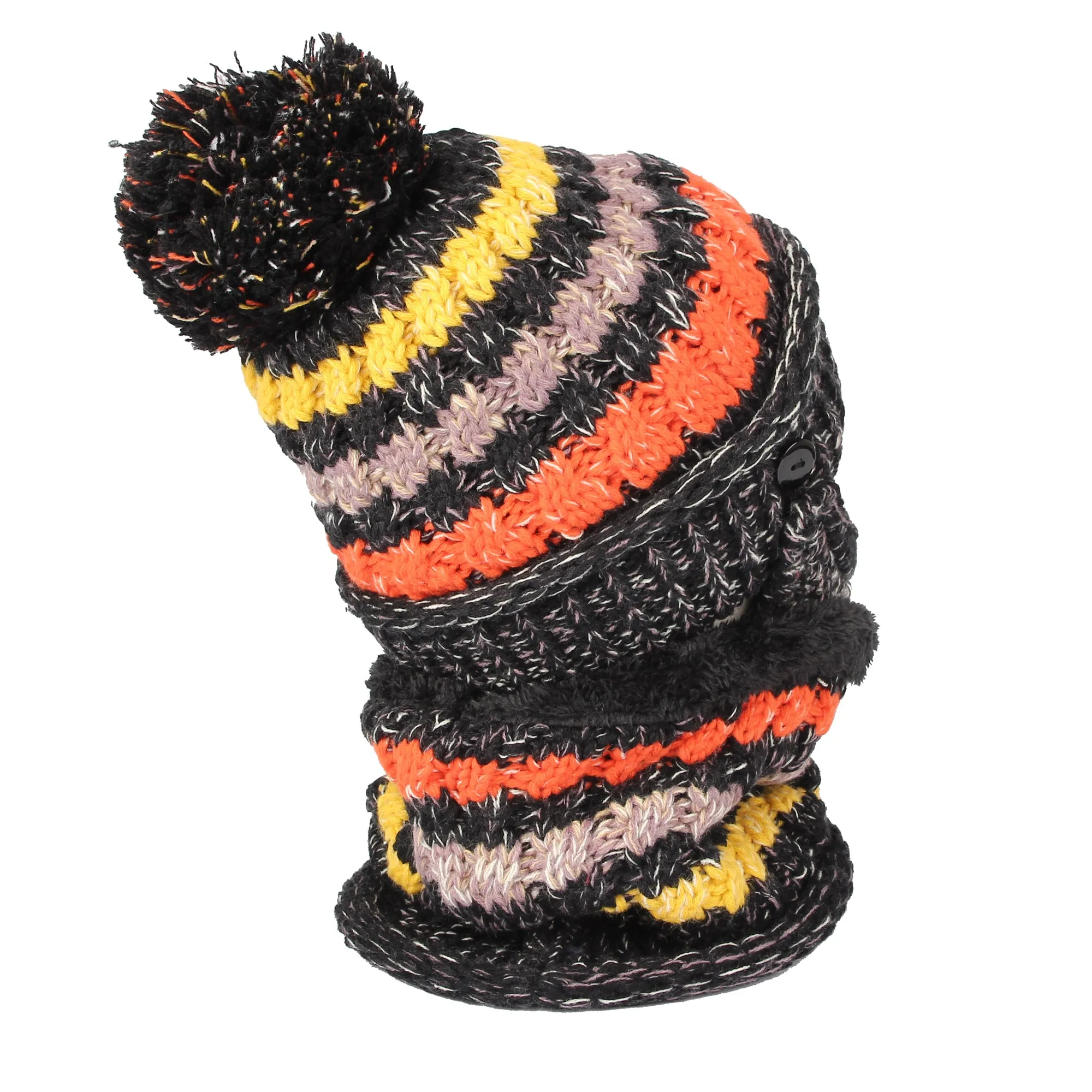 Knit Fairs Isle Nordic Bobble Pom Beanie Hat DZX0024