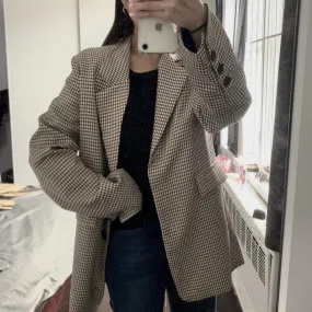 [Korean Style] Bellan Single Breasted High Quality Check Blazer