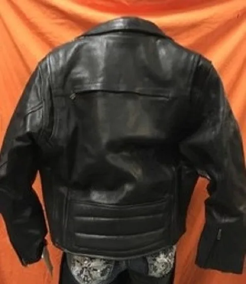 Ladies Black Heavy Thick Leather Jacket