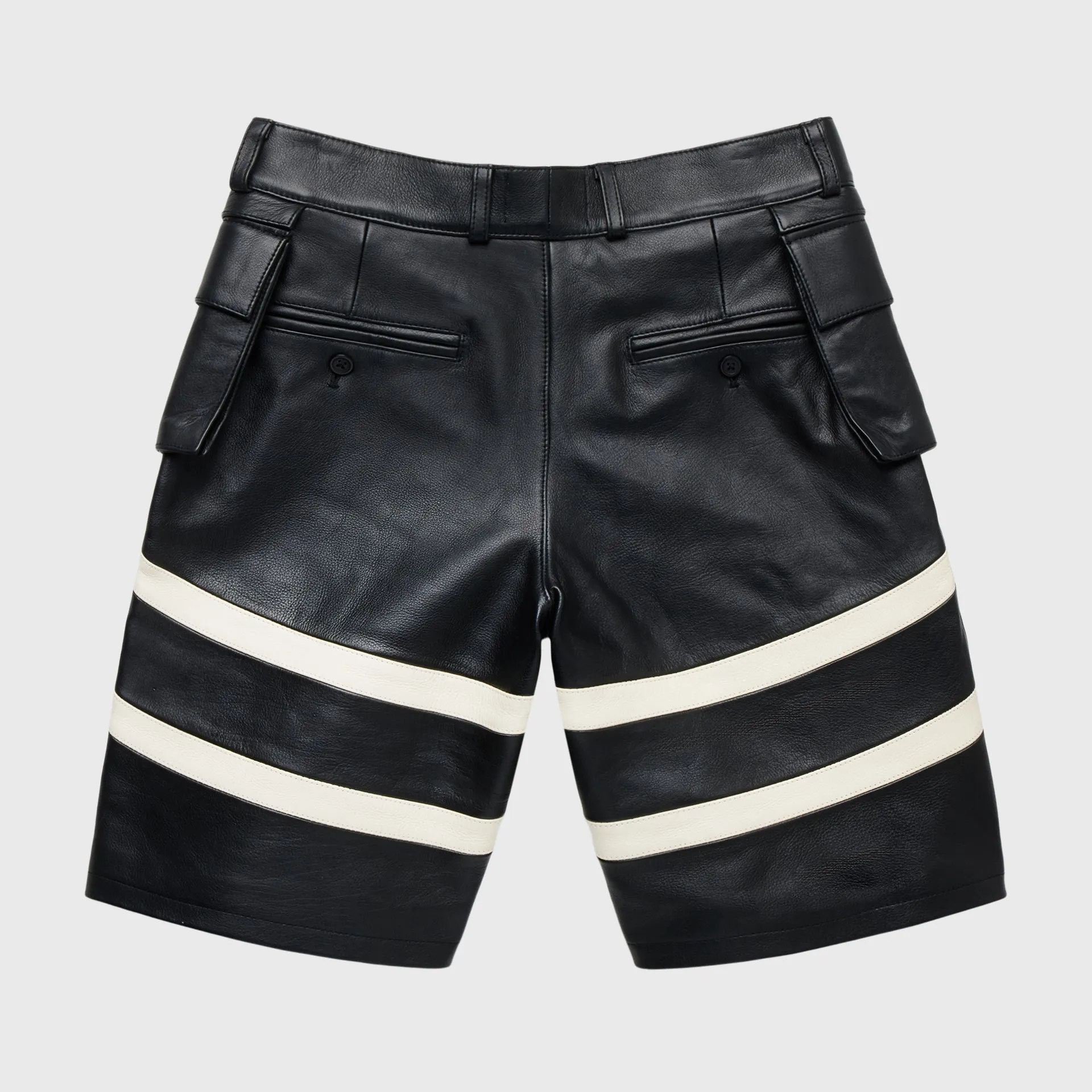 Leather Bourne Shorts Black