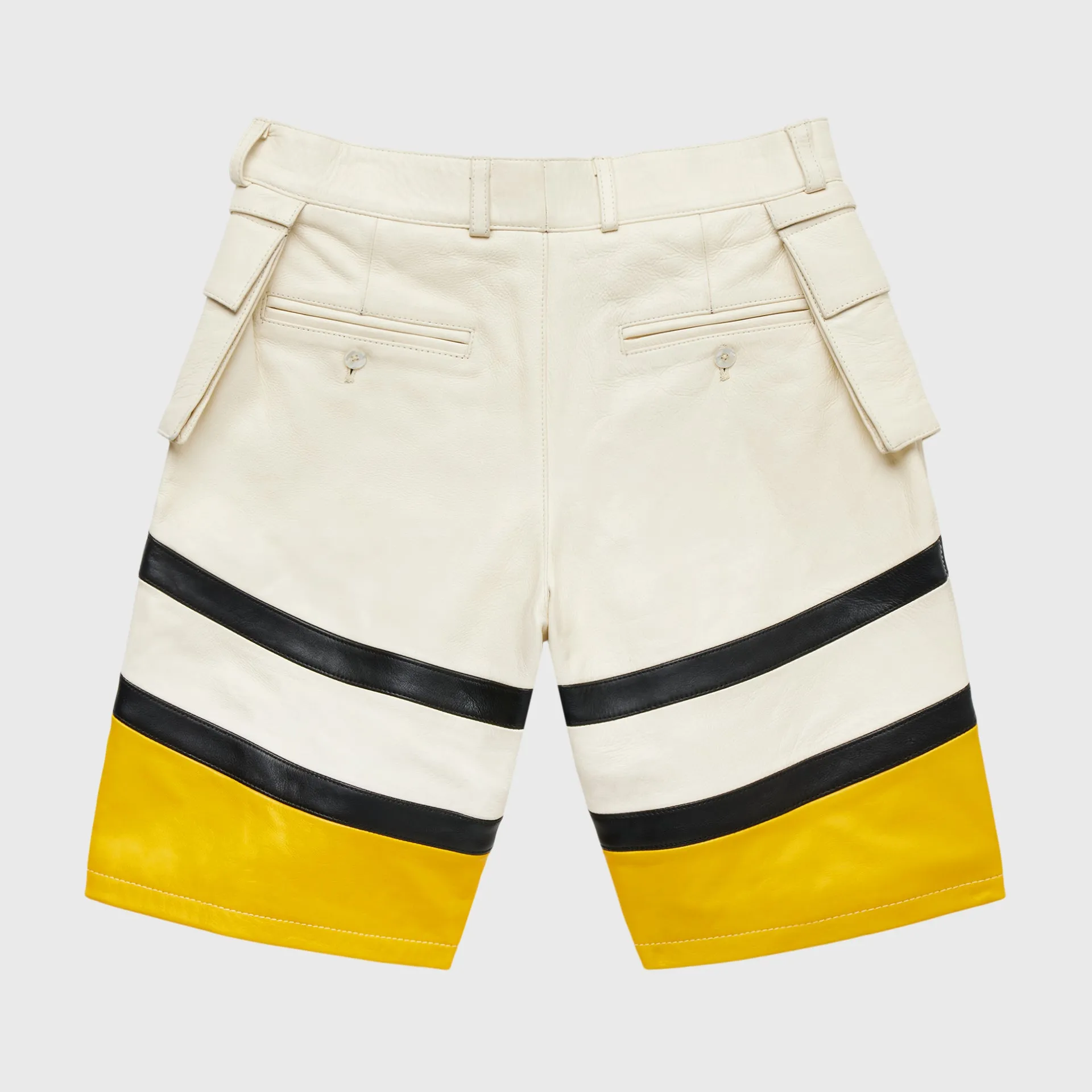 Leather Bourne Shorts Yellow