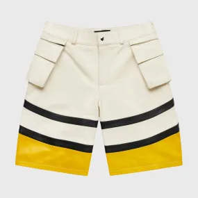 Leather Bourne Shorts Yellow