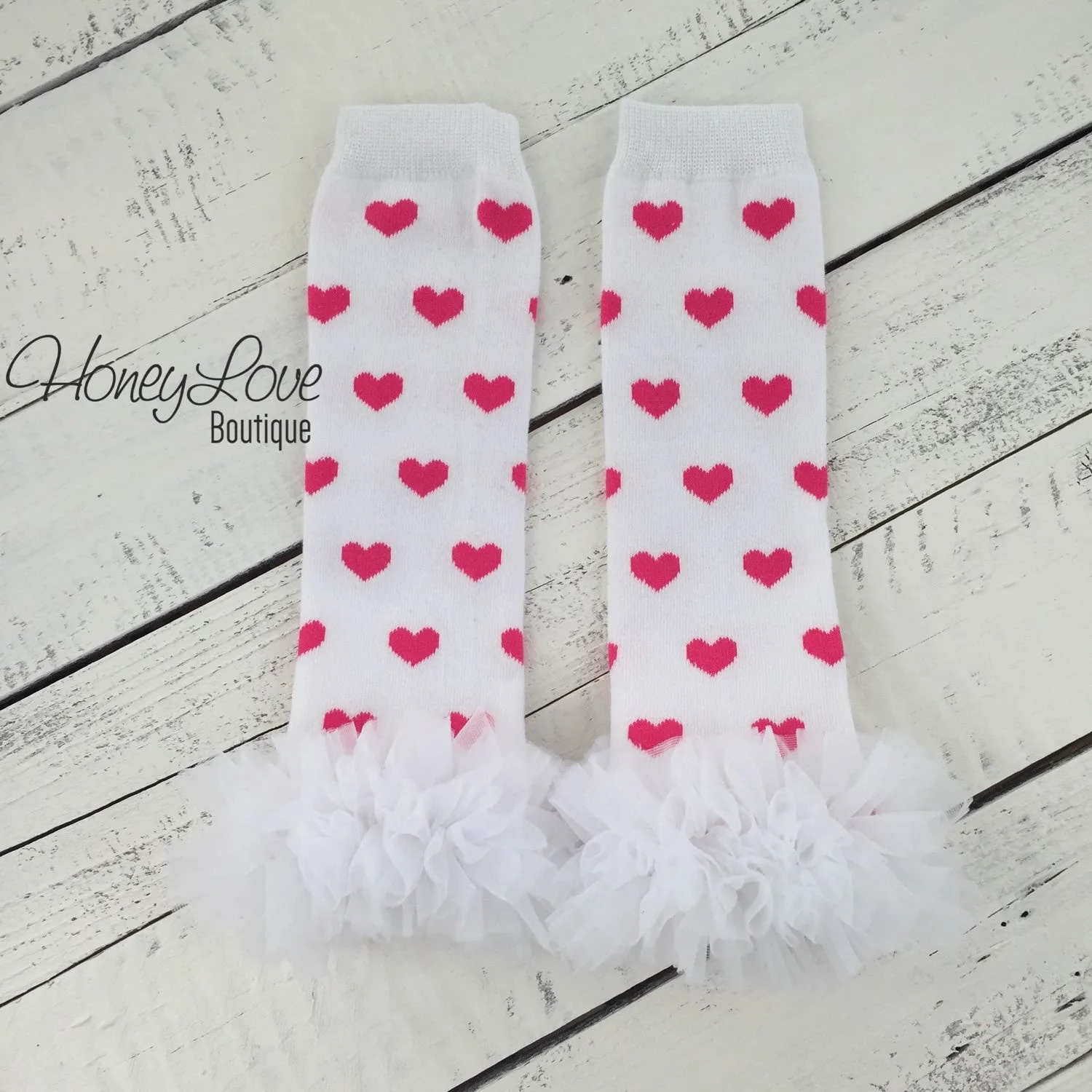 Leg warmers - Light Pink, Hot Pink or Red Hearts