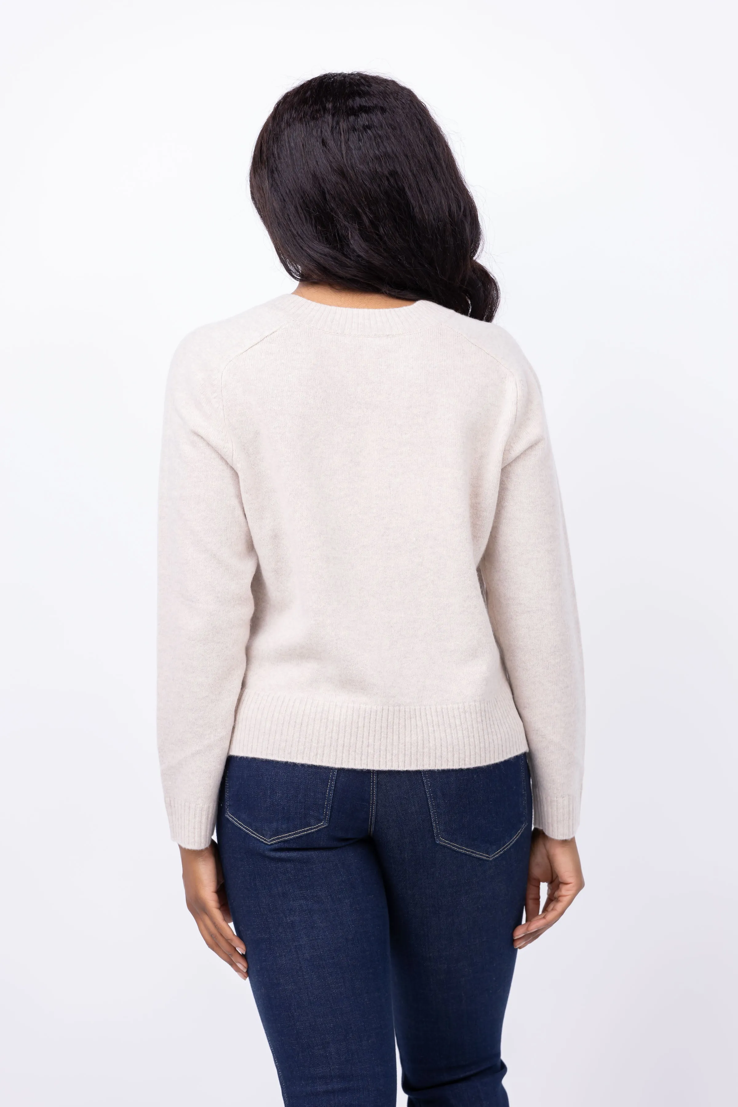 Lilla P Easy V-neck Sweater in Birch