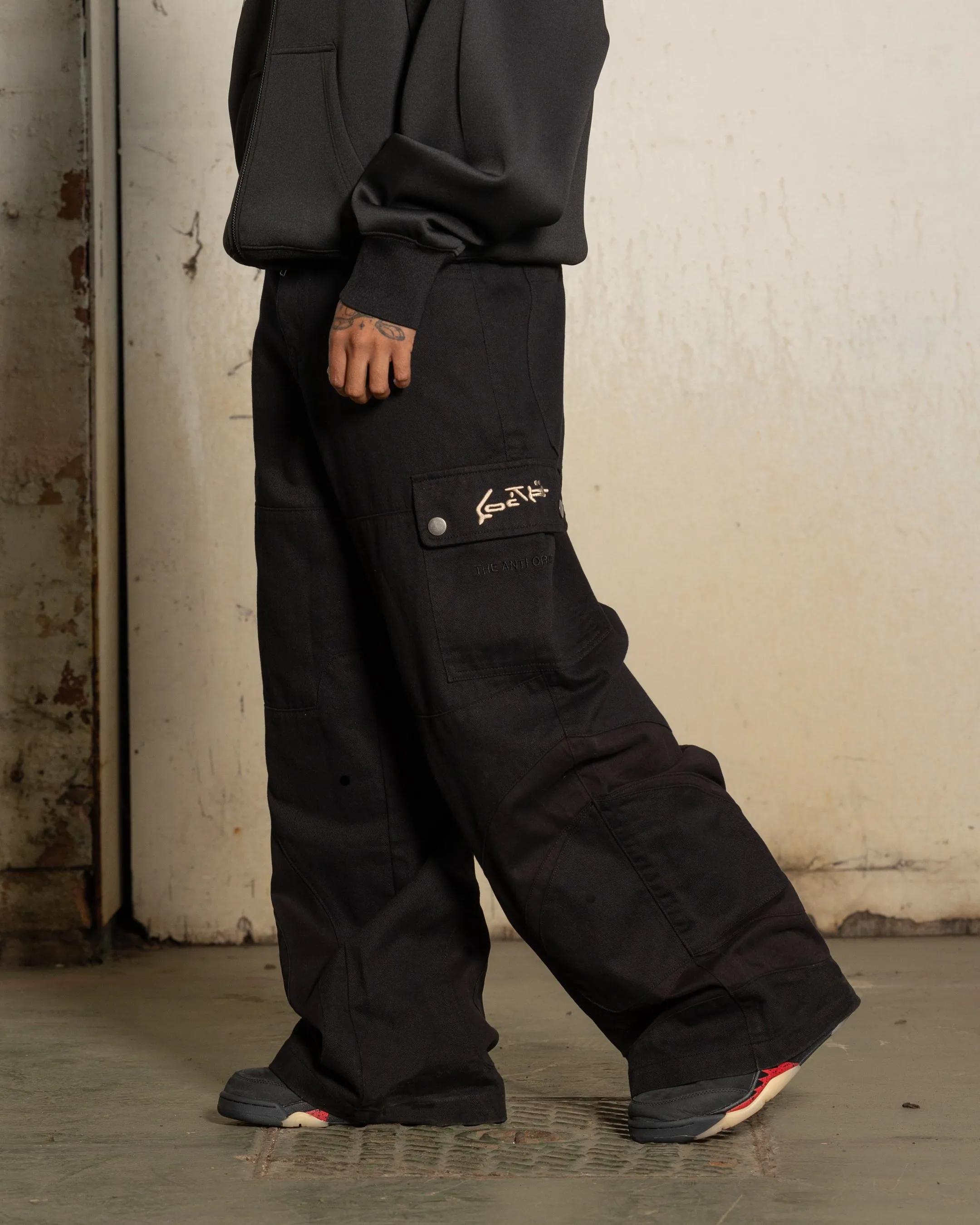 Loiter X The Anti Order Flow Cargo Pants Black