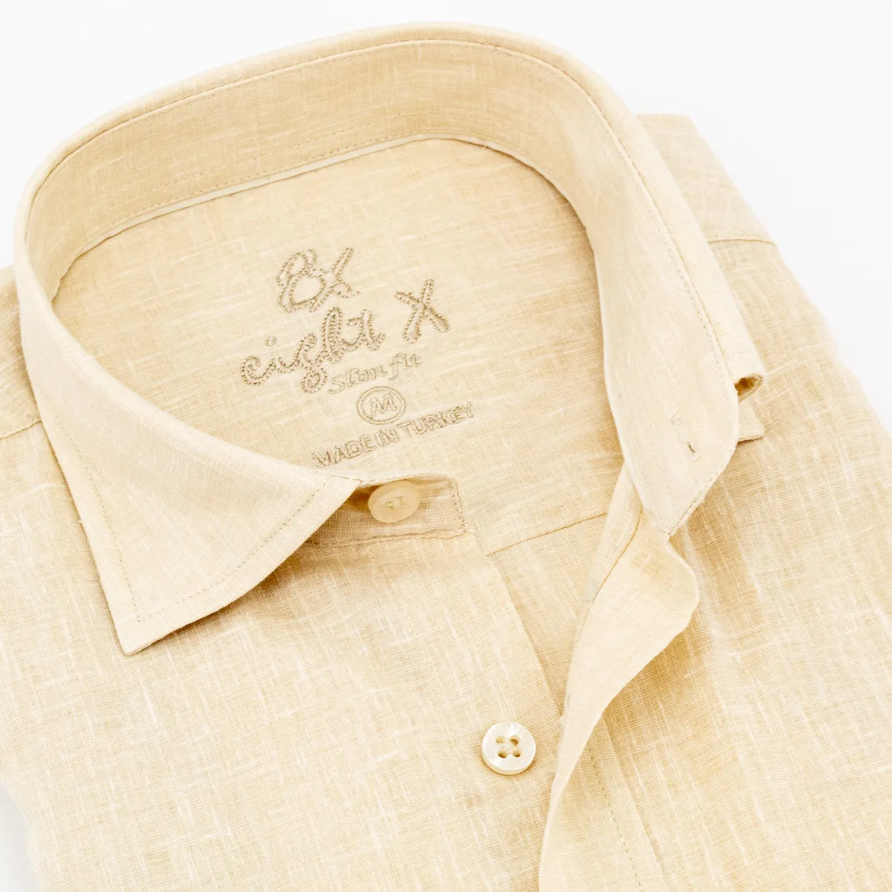 Looks Like Linen Button Down Shirt - Beige