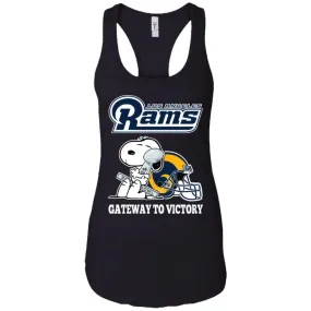 Los Angeles Rams Gateway To Victory Super Bowl 2019 Snoopy Football Nfl Women Tank Top