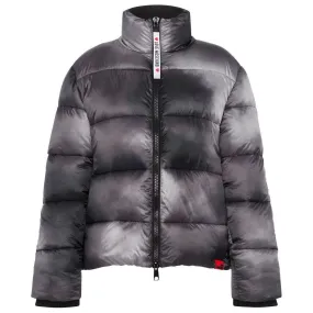 Love Moschino Chic High Collar Down Jacket with Logo Patch