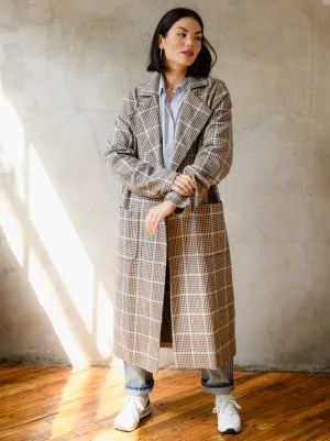 Marie Brushed Plaid Overcoat