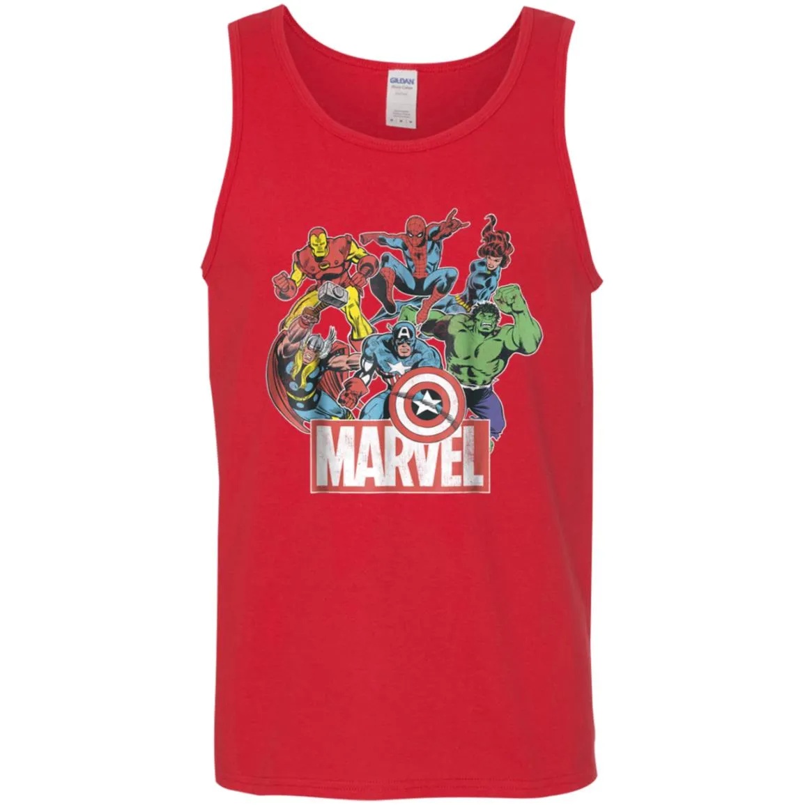 Marvel Avengers Team Retro Comic Vintage Graphic Men Cotton Tank