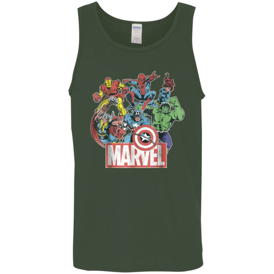 Marvel Avengers Team Retro Comic Vintage Graphic Men Cotton Tank