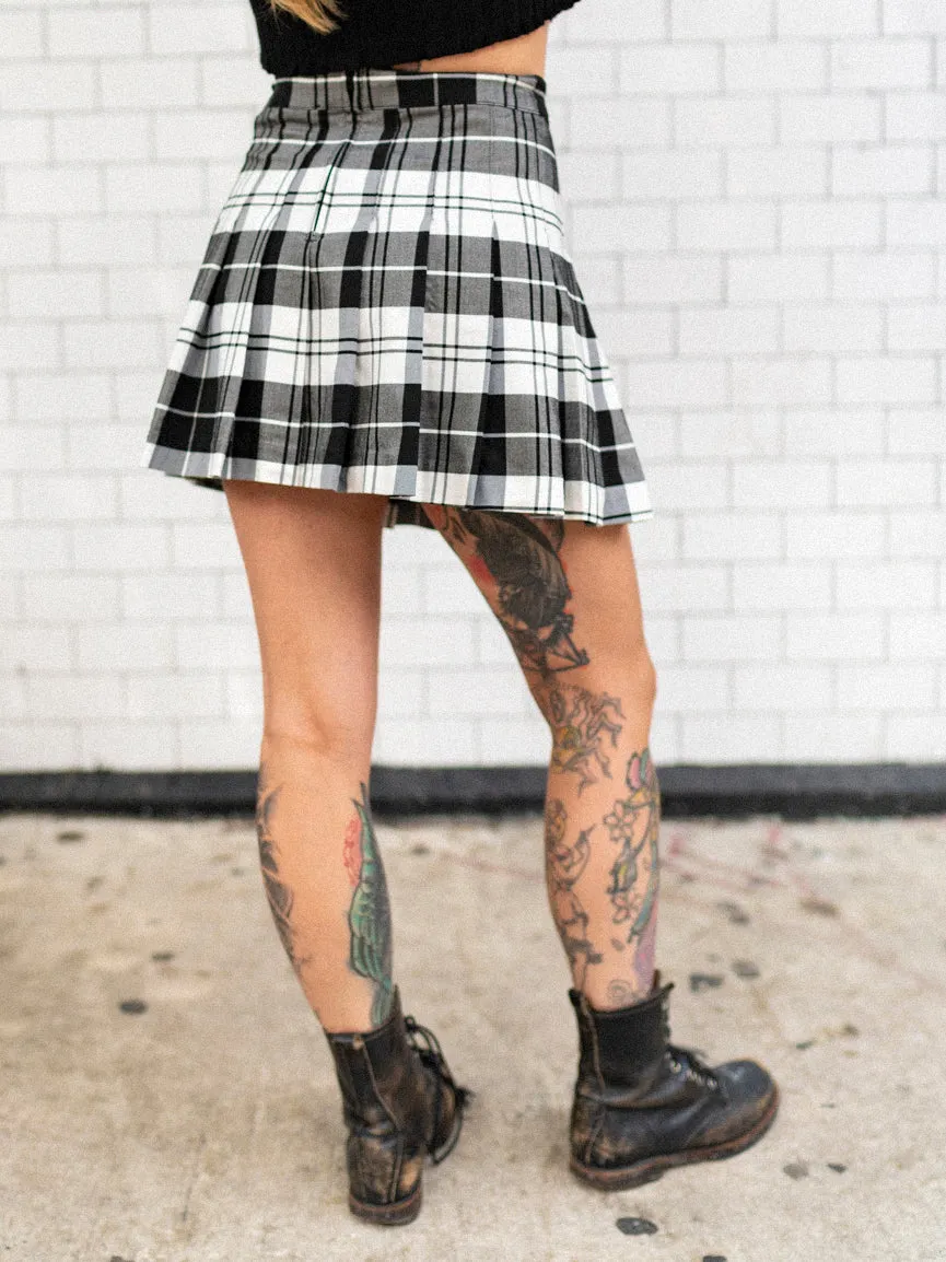 Mazzy Black Plaid Skirt