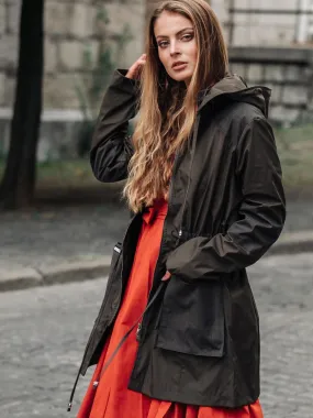 Melissandra Gabardine Parka, Earth Green