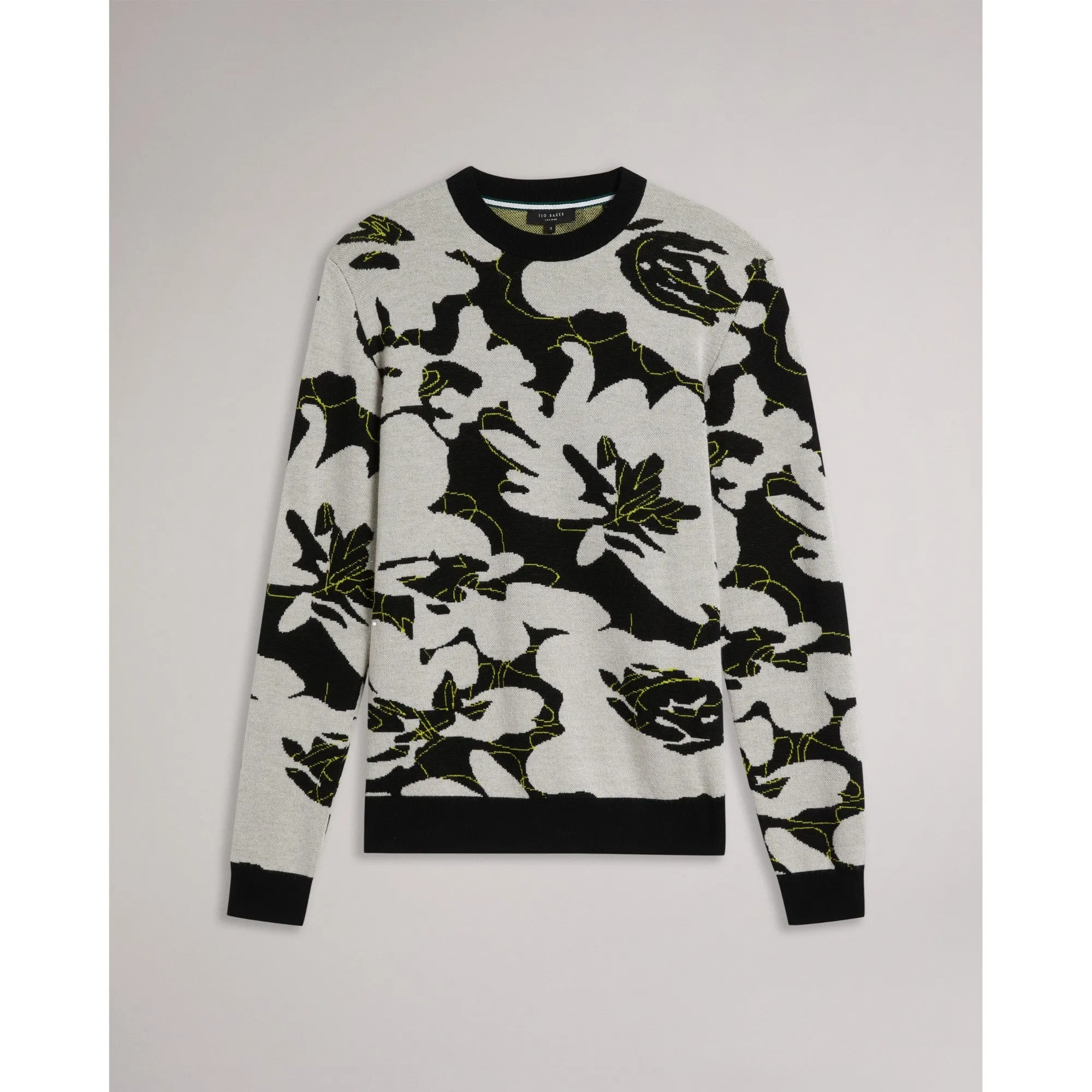 Men Mmk-Ozier-Ls Floral Regular Crew Neck - Black