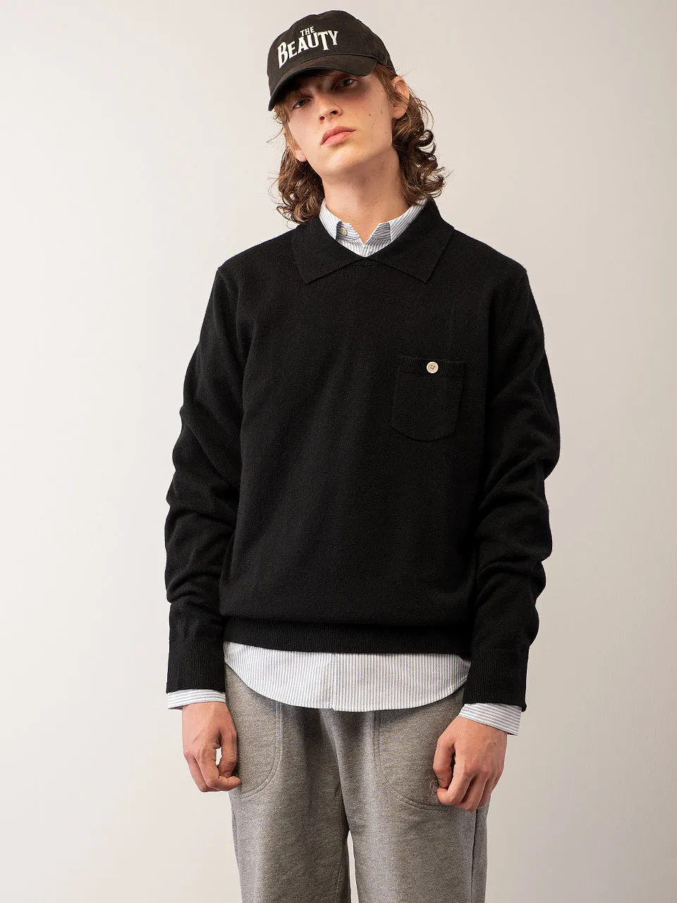 Men Polo Sweater_Black