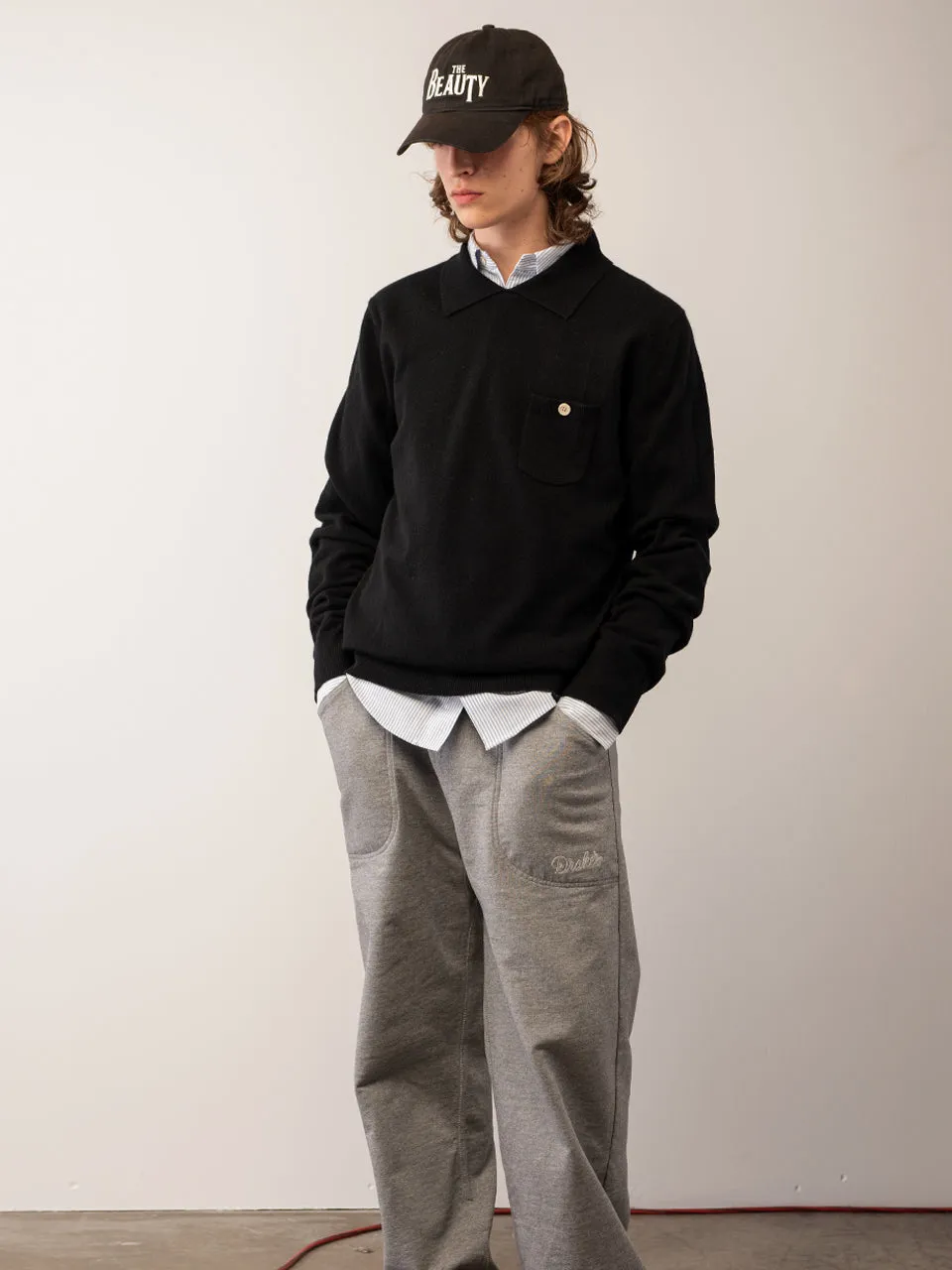 Men Polo Sweater_Black