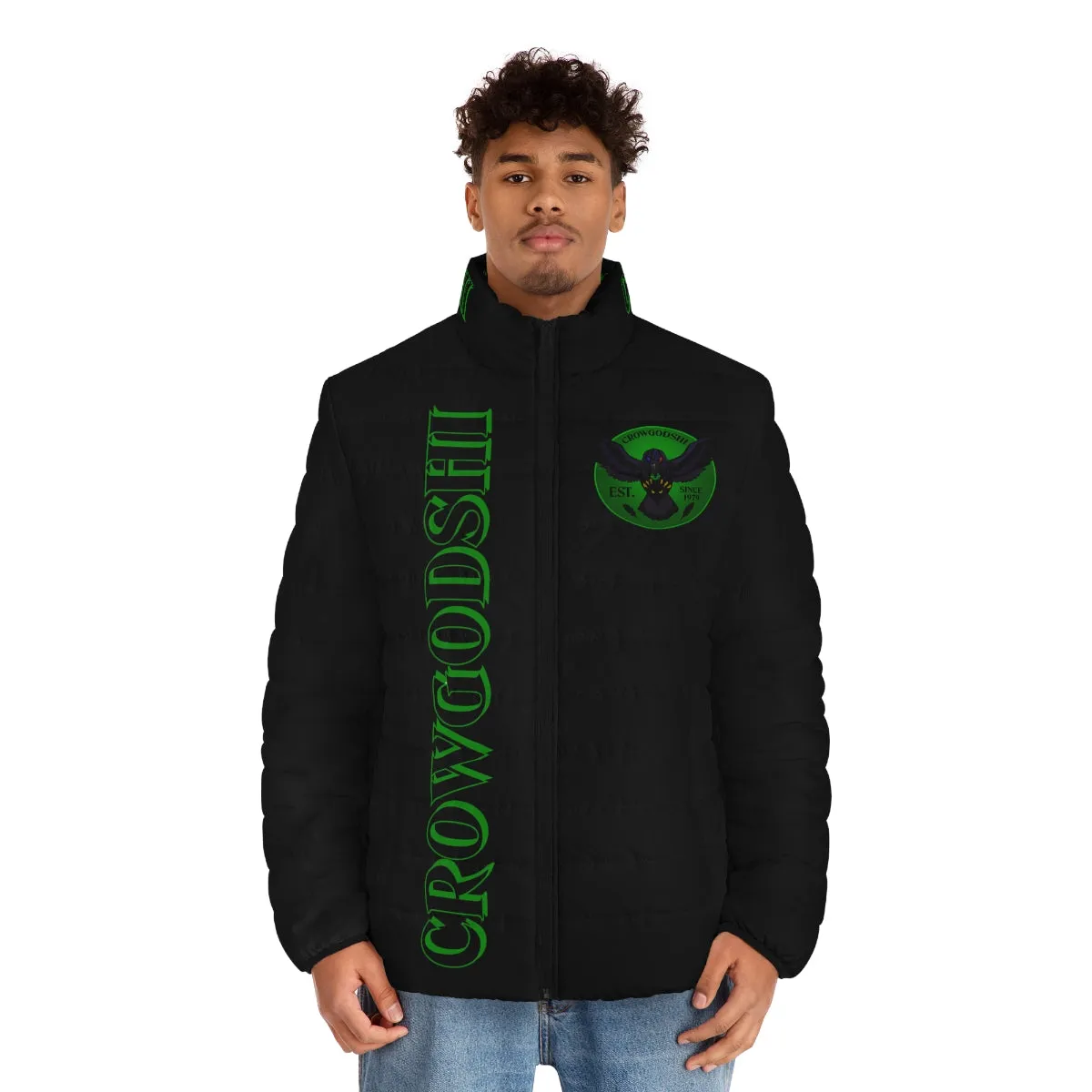 Men's 3rd GEN Puffer Jacket, BLACK W/ GREEN LOGO