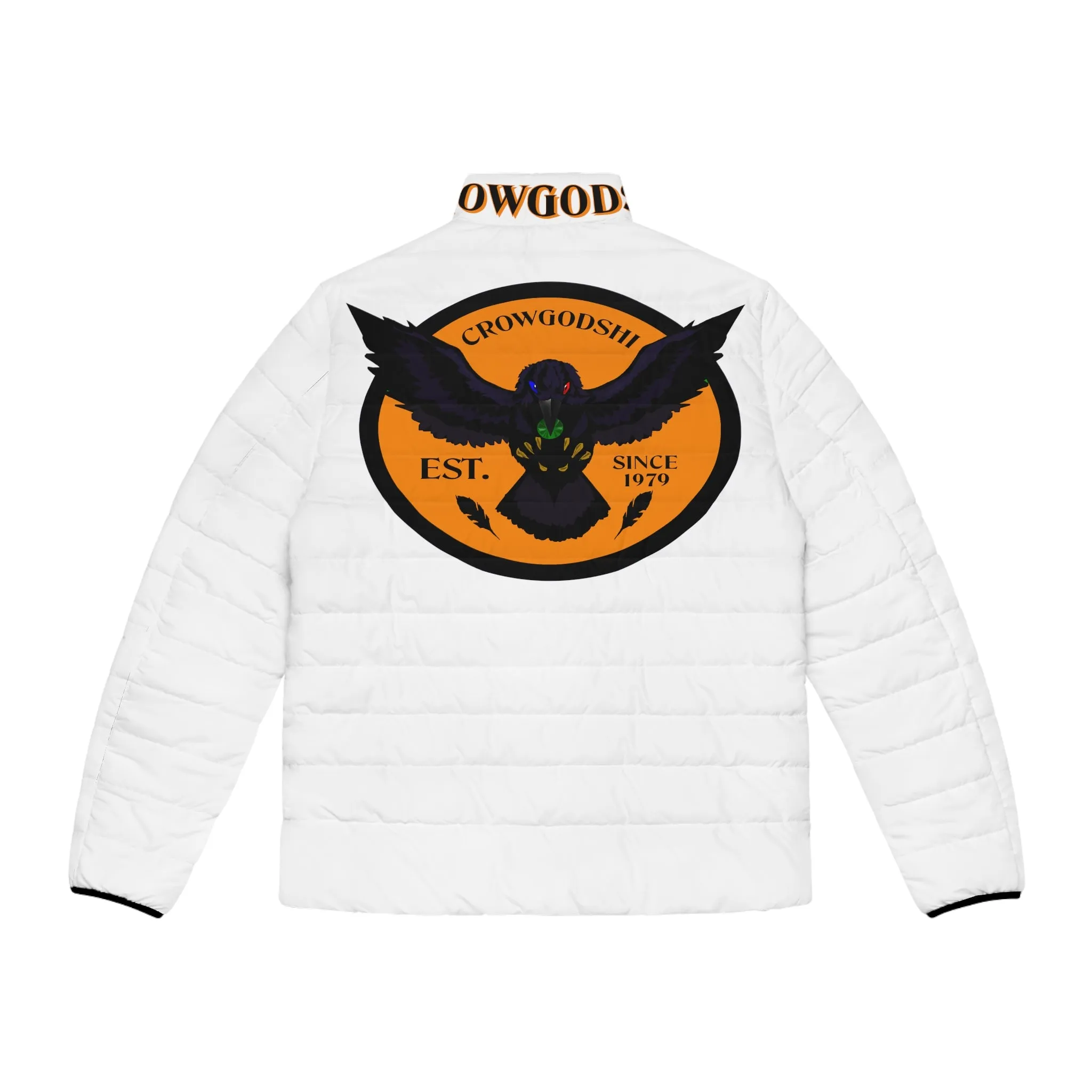 Men's 3rd GEN Puffer Jacket, WHITE W/ ORANGE LOGO