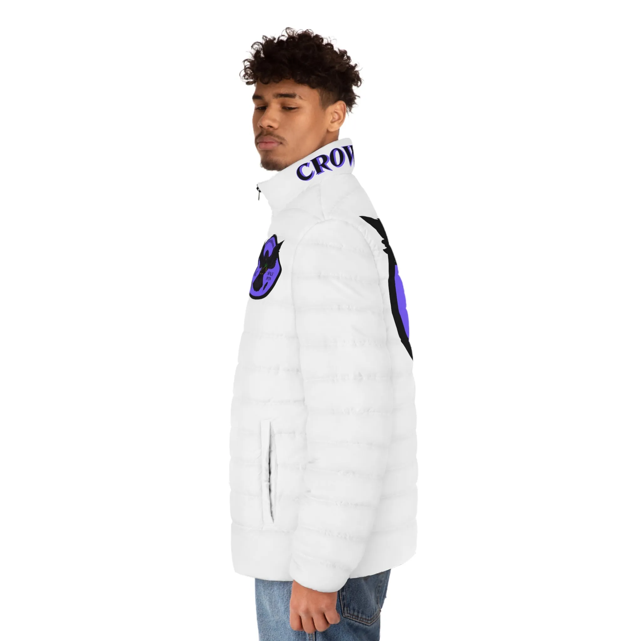 Men's 3rd GEN Puffer Jacket, WHITE W/ PURPLE LOGO