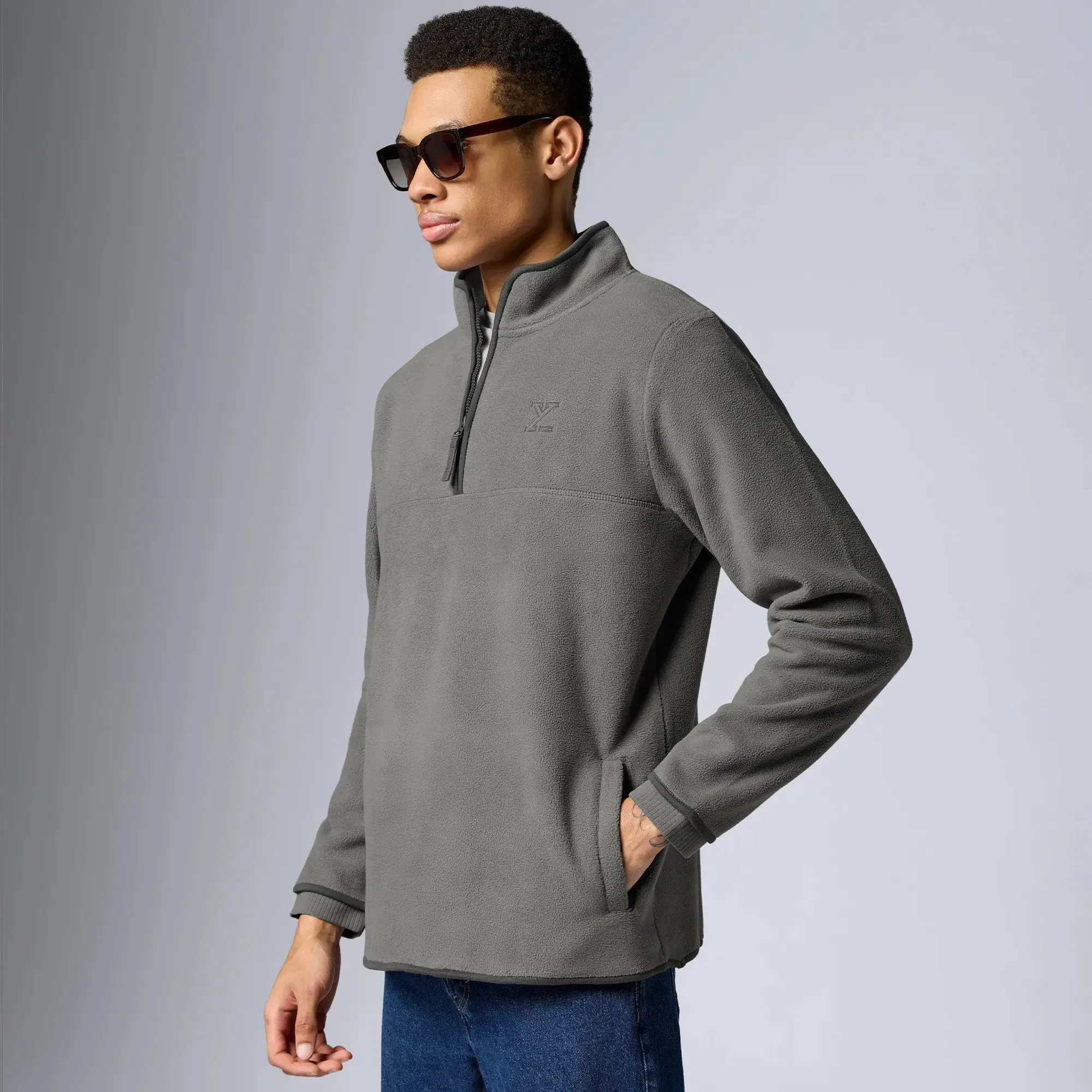 Mens Alterra Polar Fleece Jackets Moon Grey