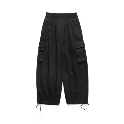 Men's Casual Solid Color Cargo Pants - Baggy Wide-leg Cropped Pants