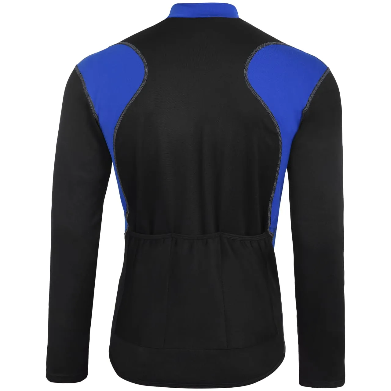 Mens Cycling Jersey Long Sleeves Thermal Outdoor Winter Bicycle Fleece Shirt Black/Blue