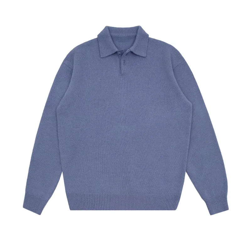 Men's Loose Polo Knitted Sweater