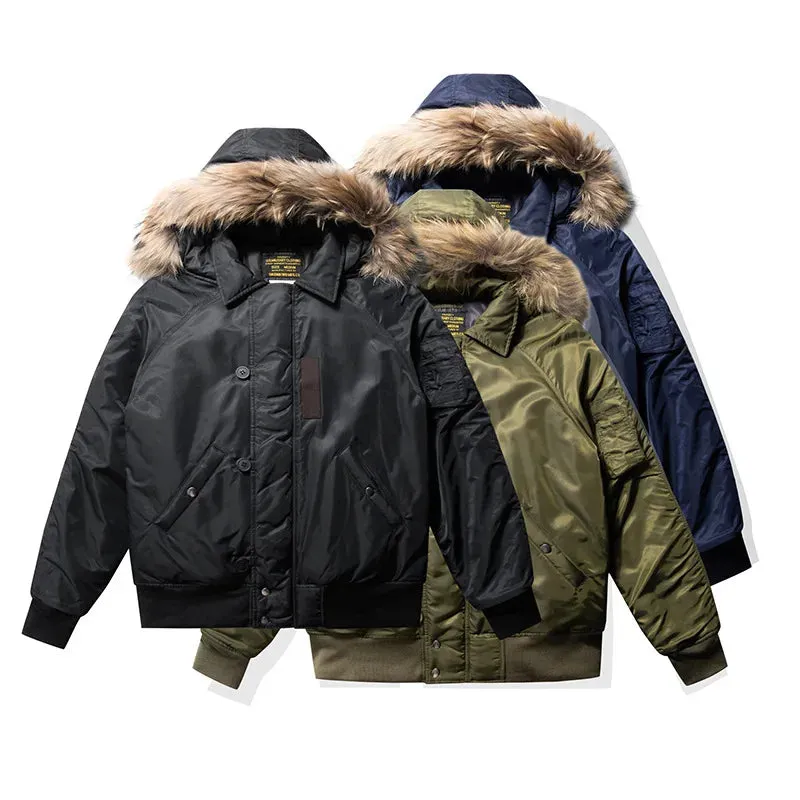 Men's N-2B Hooded Parkas Military Style Coat