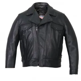 Men's USA Made Premium Leather Vented Motorcycle Jacket, JKM5008-HL