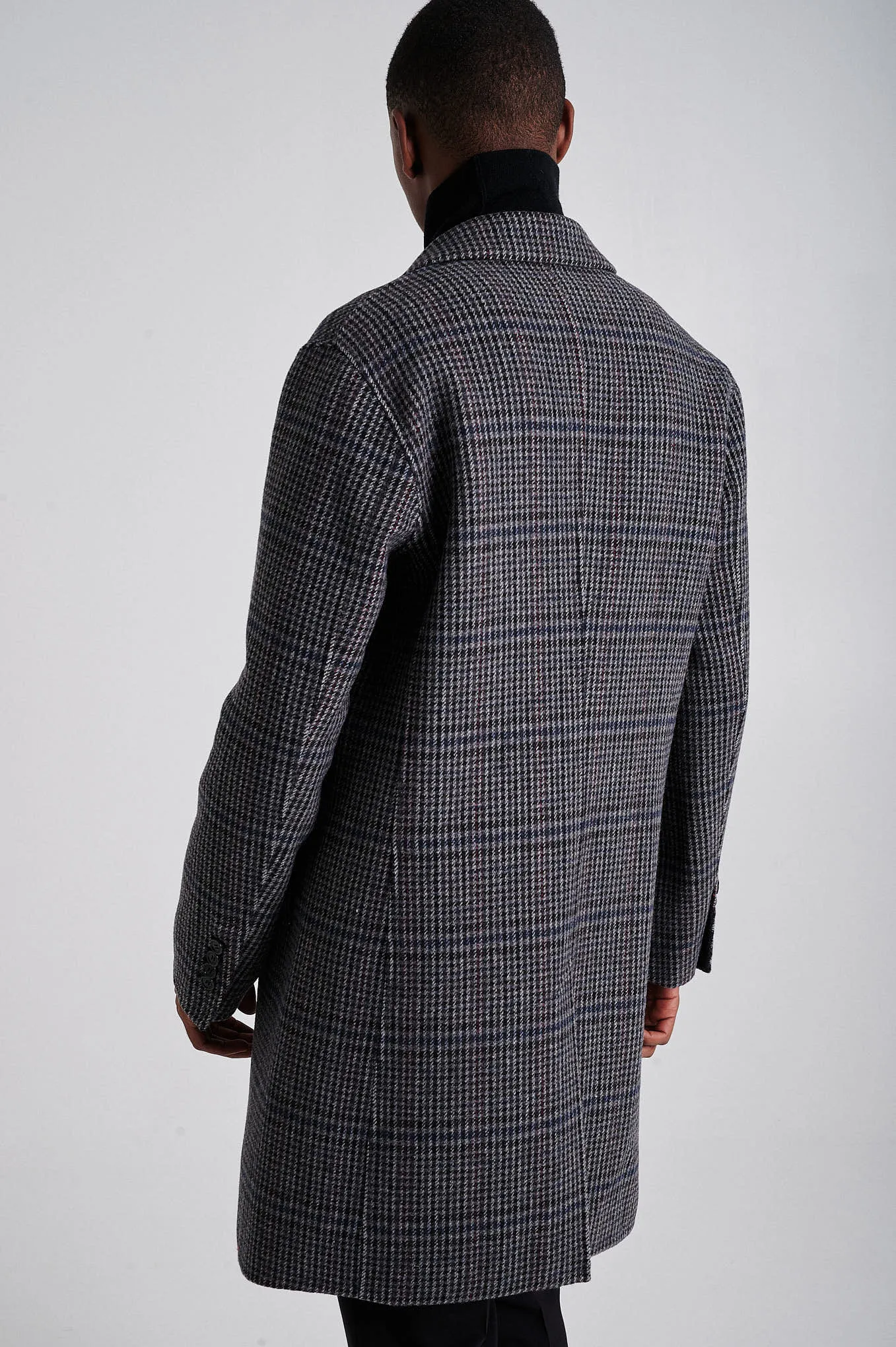 Men's wool blend hand-made overcoat