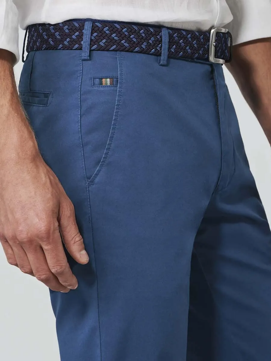 MEYER Roma Trousers - 3001 Light-Weight Cotton Chinos - Blue