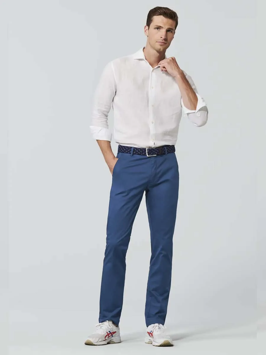 MEYER Roma Trousers - 3001 Light-Weight Cotton Chinos - Blue