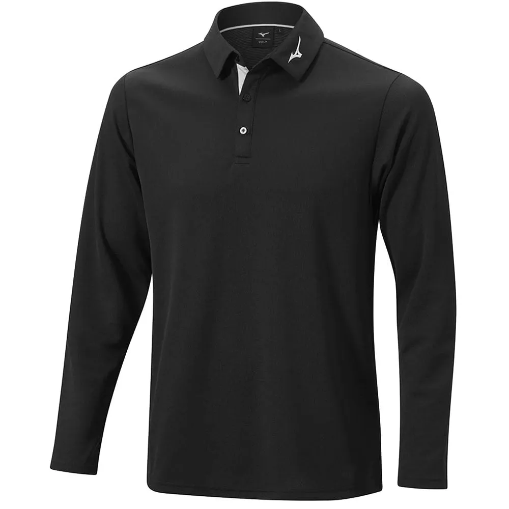 Mizuno Breath Thermo Winter Long Sleeve Polo Shirt - Black