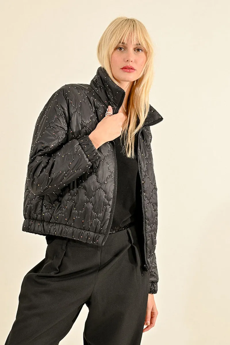 Molly Bracken Black Beaded Down Jacket