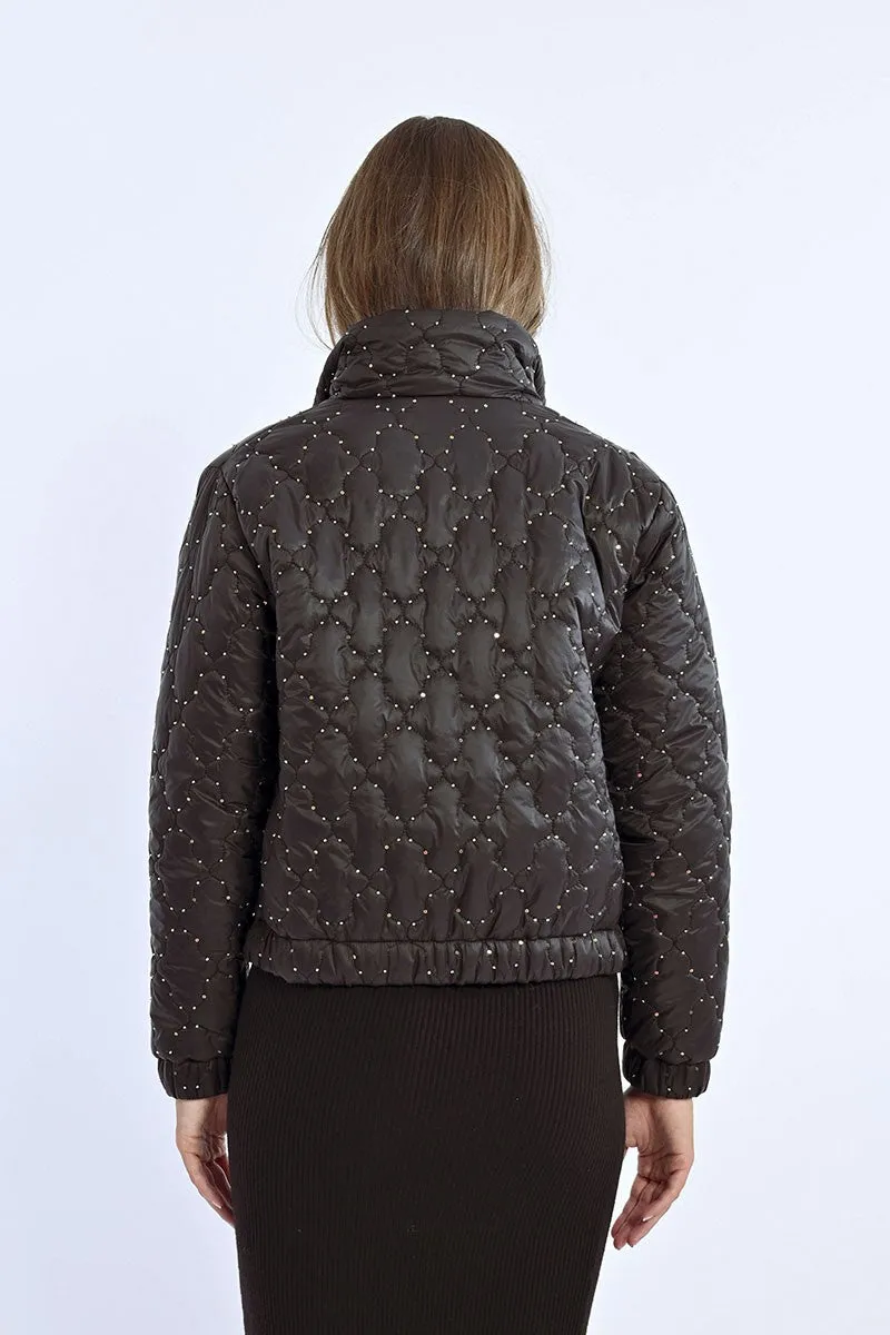 Molly Bracken Black Beaded Down Jacket