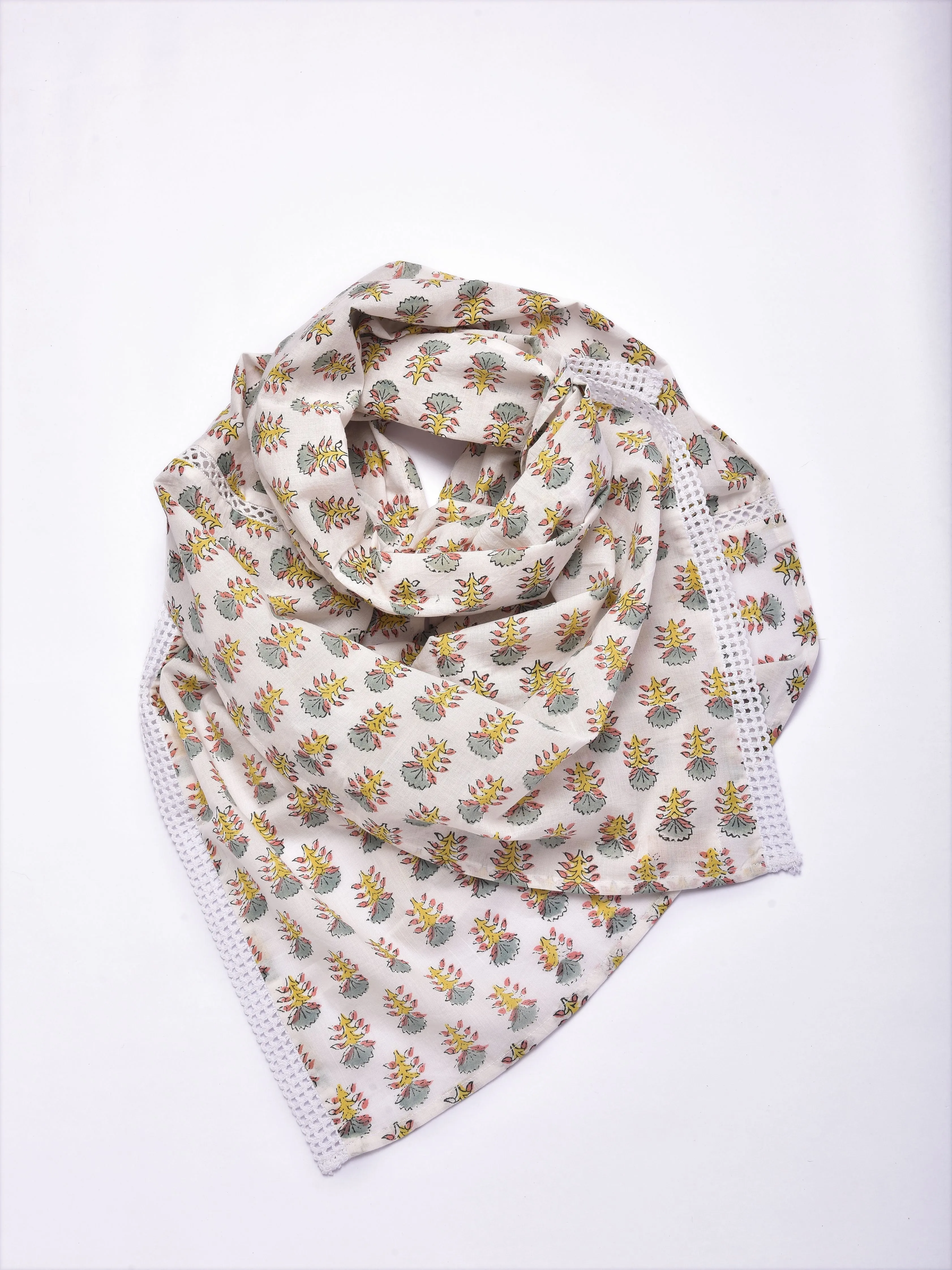 Multi Floral Booti Print Cotton Stole