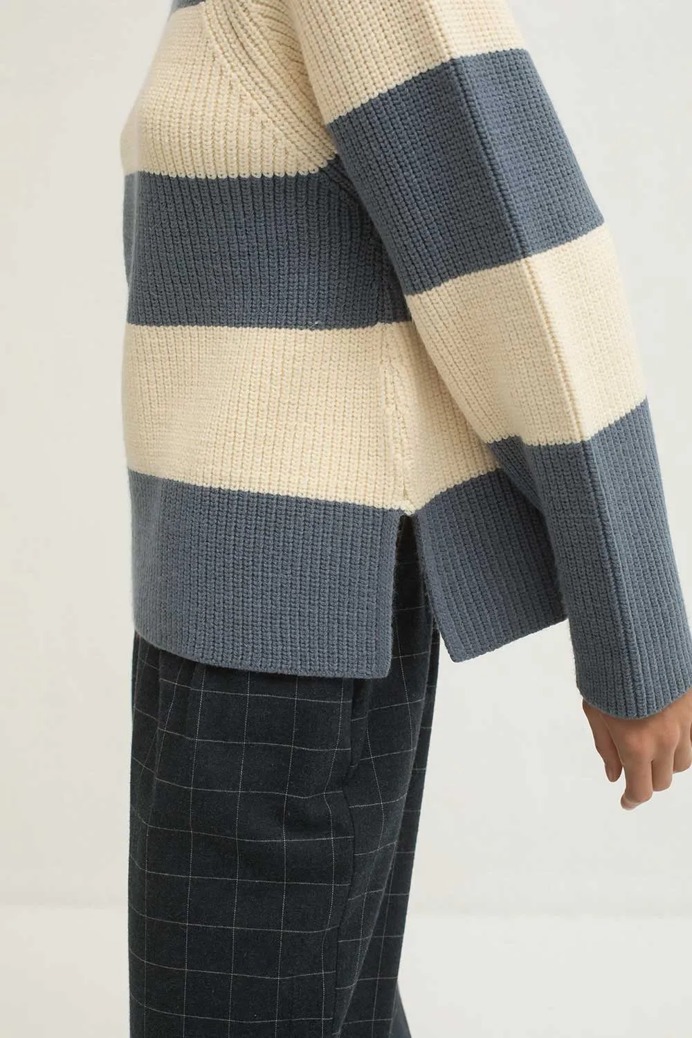 Mus & Bombon Vascao Boat Neck Sweater | Blue Stripe