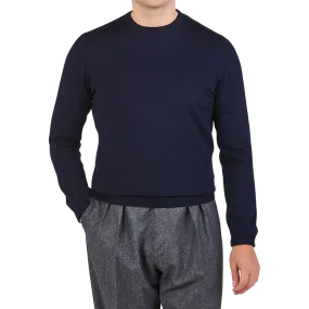 Navy Extra Fine Merino Crew Neck