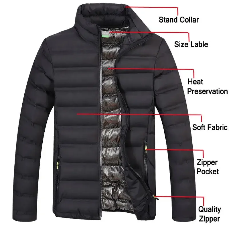 New Men`s Windbreaker Motorcycle Winter Jacket Men Camping Parkas Coats Streetwear Bomber Baseball Jacket Male Clothing