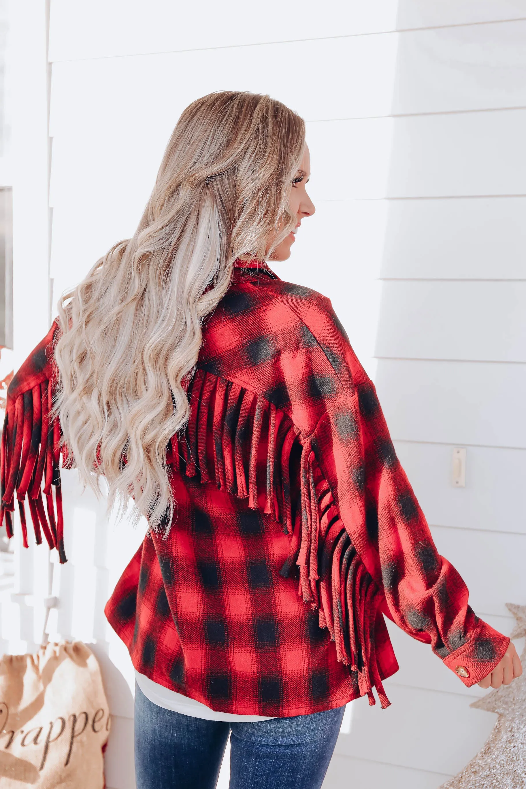 Not Your Same Old Plaid Jacket - Red