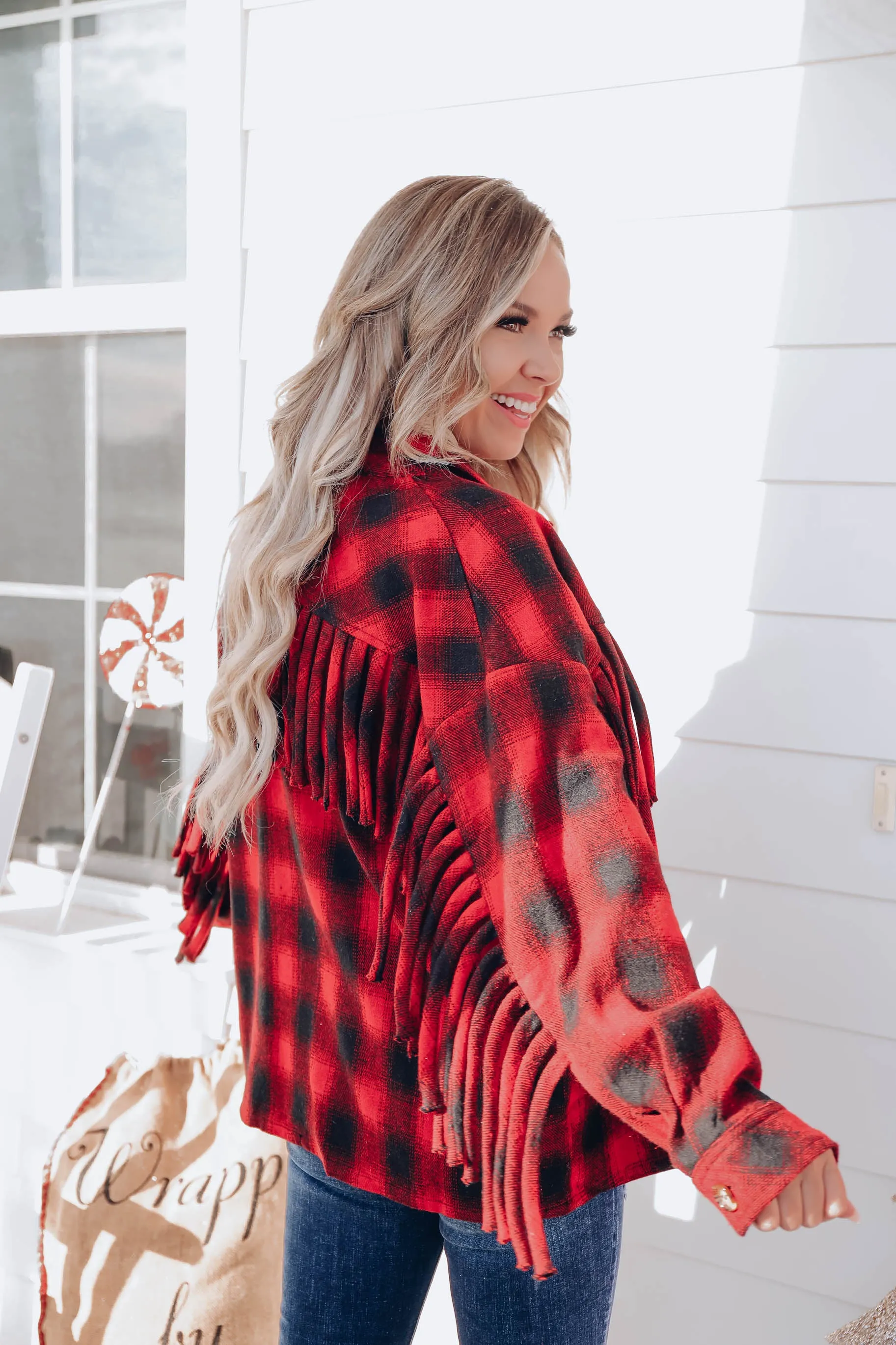 Not Your Same Old Plaid Jacket - Red