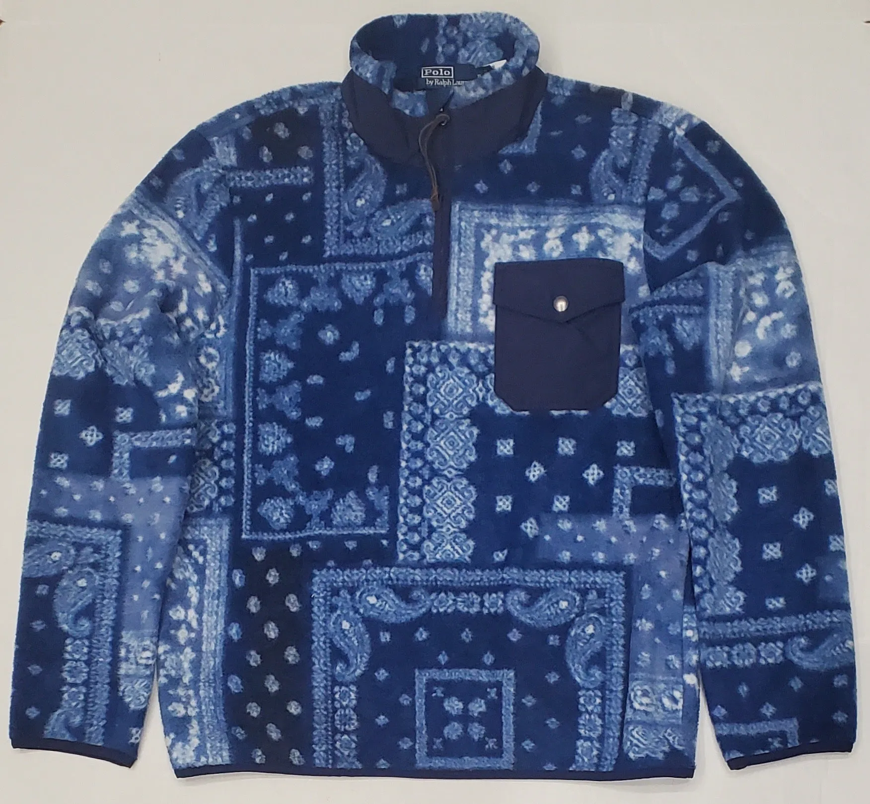 Nwt Polo Ralph Lauren Bandana Print Fleece Pullover