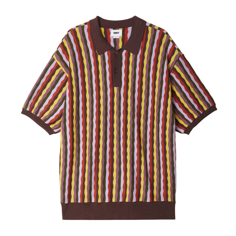 OBEY SURFACE POLO SWEATER SS // SEPIA MULTI